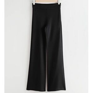 & Other Stories Flared High Waist Trousers Black Flare Leg Pants Women’s 6 Flowy